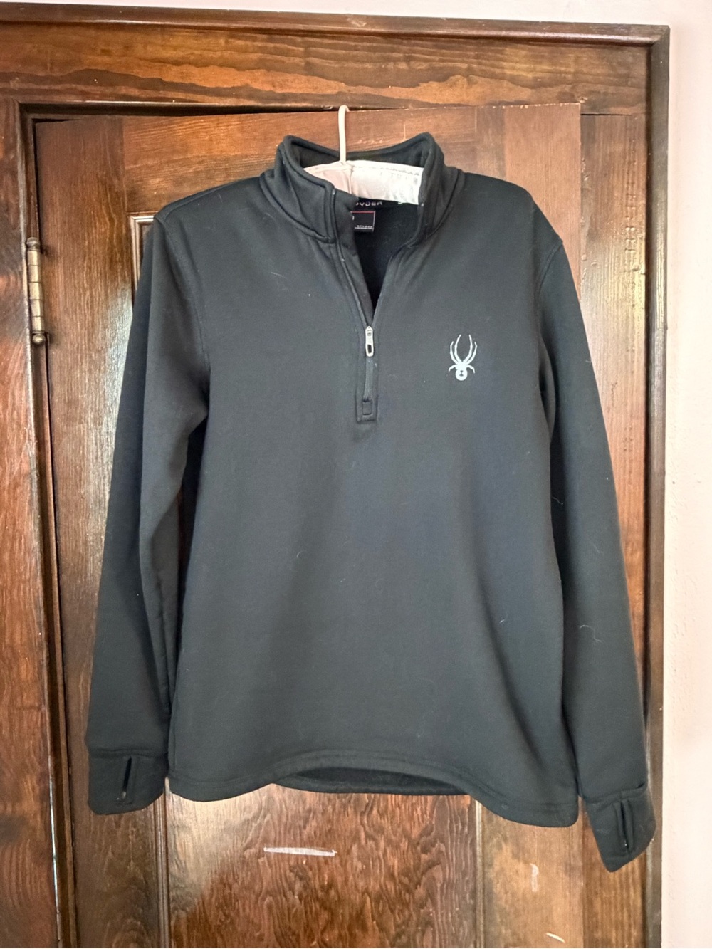 Spyder Black Half-Zip Pullover with White Logo